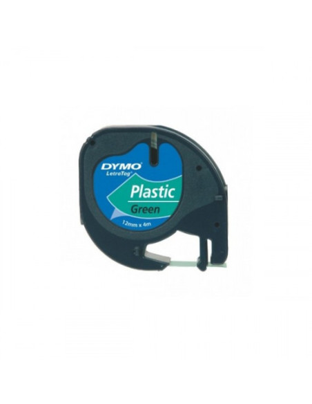 CINTA ROTULADORA LETRATAG 12MMX4M NEGRO/VERDE DYMO S0721640