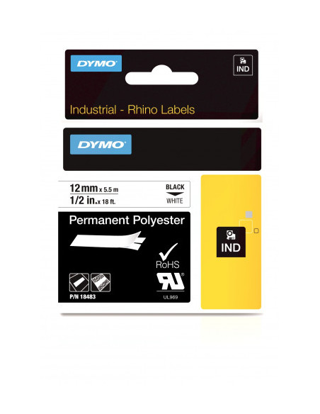 CINTA ROTULADORA RHINOPRO POLISTER 12MMX5