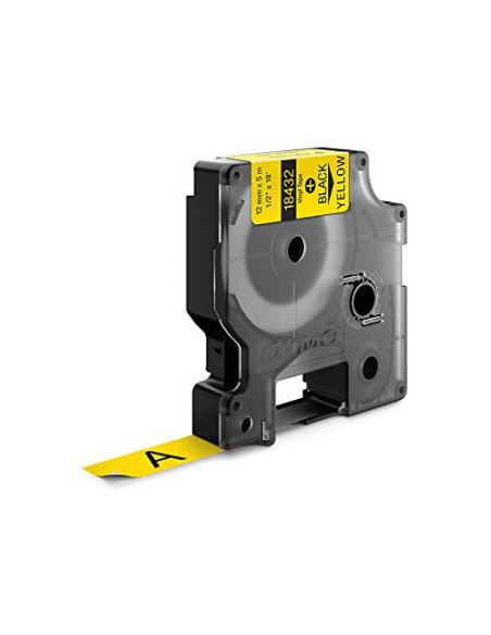 CINTA ROTULADORA DYMO RHINOPRO VINILO 12MMX5.5M NEGRO/AMARILLO  18432