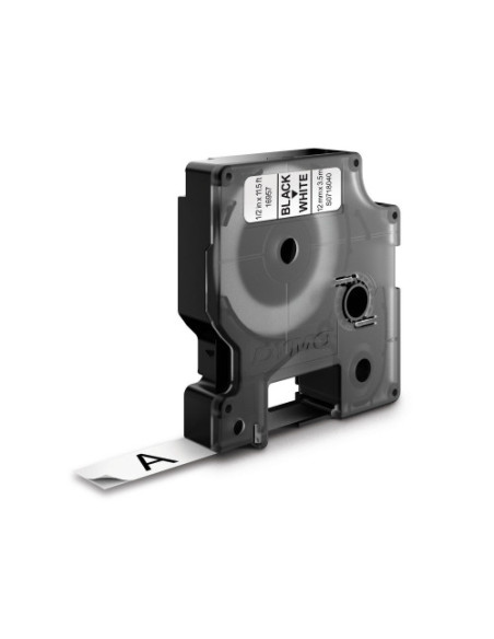 CINTA ROTULADORA DYMO D1 12MMX3.5M NYLON NEGRO/BLANCO  S0718040