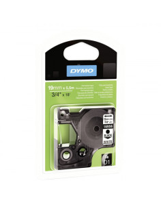 CINTA ROTULADORA D1 19MMX5.5M POLIESTER NEGRO/BLANCO DYMO S0718070