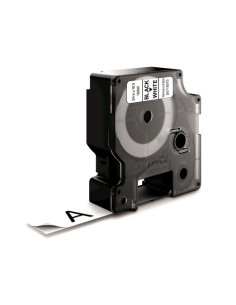 CINTA ROTULADORA D1 19MMX5.5M POLIESTER NEGRO/BLANCO DYMO S0718070 2