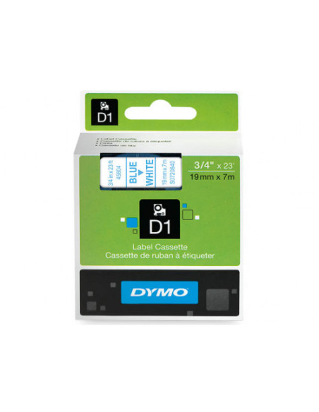 CINTA ROTULADORA D1 19MMX7M AZUL/BLANCO DYMO S0720840