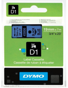 CINTA ROTULADORA D1 19MMX7M NEGRO/AZUL DYMO S0720860