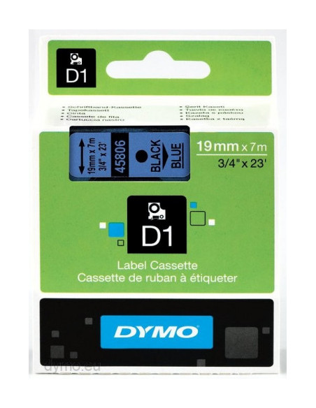 CINTA ROTULADORA D1 19MMX7M NEGRO/AZUL DYMO S0720860