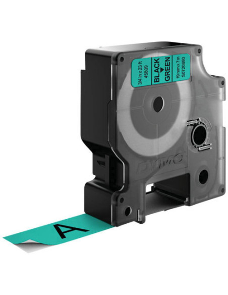 CINTA ROTULADORA DYMO D1 19MMX7M NEGRO/VERDE  S0720890
