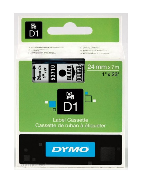 CINTA ROTULADORA D1 24MM NEGRO/TRANSPARENTE DYMO S0720920