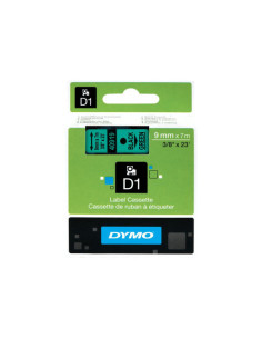 CINTA ROTULADORA D1 9MMX7M NEGRO/VERDE DYMO S0720740