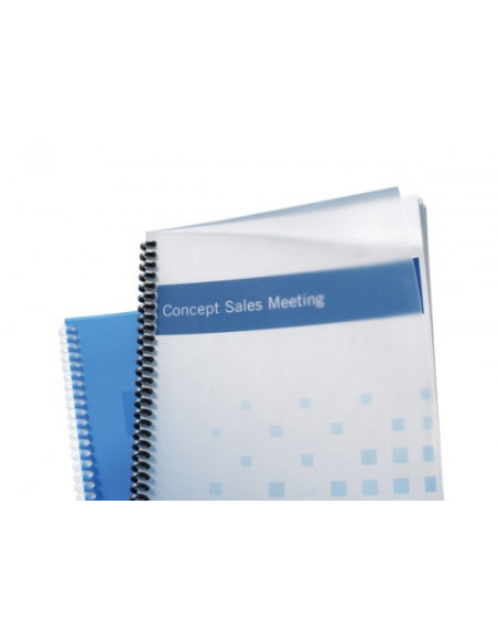 CAJA DE 100 CUBIERTAS POLIPROPILENO FORMATO A4 DE 500 MICRAS TRANSLÚCIDO GBC ESP425500