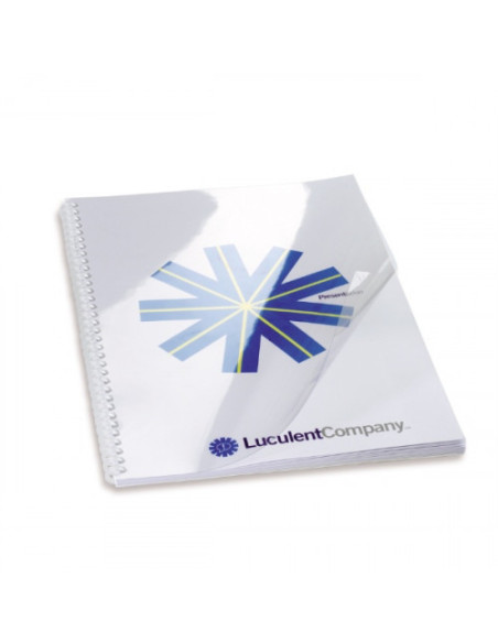 CAJA DE 100 CUBIERTAS PVC TRANSPARENTE FORMATO A4 DE 180 MICRAS CRISTAL GBC CE011880E