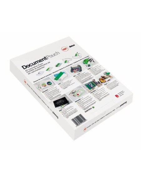 FUNDAS DE PLASTIFICAR 216X303 FORMATO A4 80 MICRAS CAJA DE 100