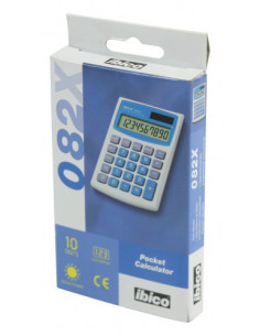 CALCULADORA DE BOLSILLO DE 10 DIGITOS MODELO 082X SOLAR / PILA IBICO IB410017 2