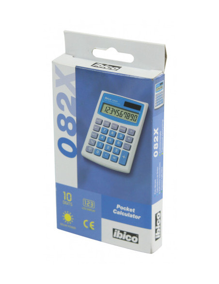CALCULADORA DE BOLSILLO DE 10 DIGITOS MODELO 082X SOLAR / PILA IBICO IB410017