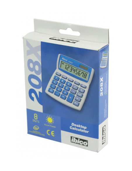 CALCULADORA DE SOBREMESA DE 8 DIGITOS MODELO 208X SOLAR / PILA IBICO IB410062