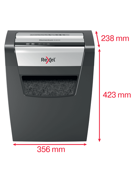 DESTRUCTORA DE PAPEL MOMENTUM X410 USO DOMESTICO NIVEL SEGURIDAD P-4 REXEL 2104571EU
