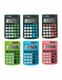 EXPOSITOR 12 CALCULADORAS 8 DÍGITOS POCKET COLORES SURTIDOS MILAN 159912 2