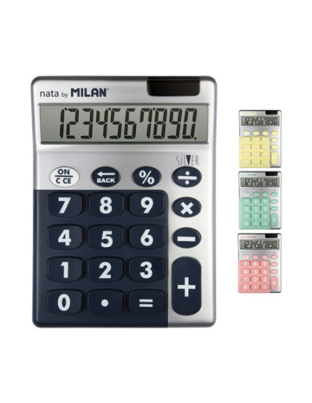 EXPOSITOR 6 CALCULADORAS 10 DÍGITOS SILVER COLORES SURTIDOS MILAN 159906SL