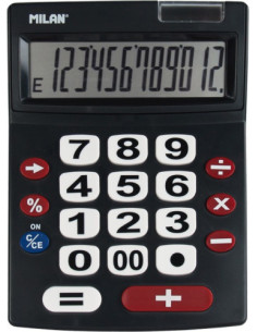 CALCULADORA 12 DÍGITOS TECLAS GRANDES MILAN 151712BL