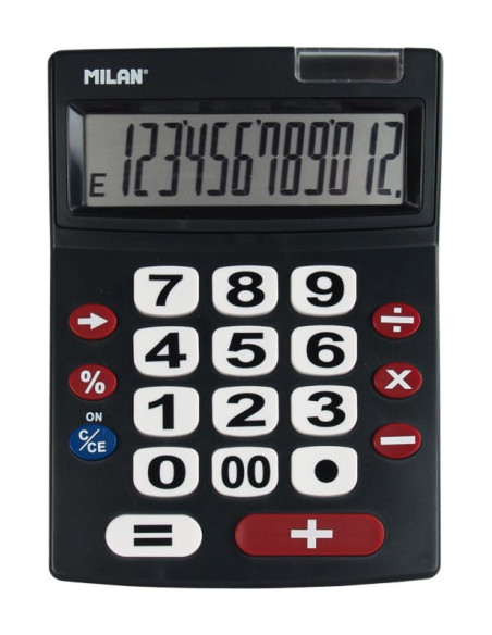 CALCULADORA 12 DÍGITOS TECLAS GRANDES MILAN 151712BL