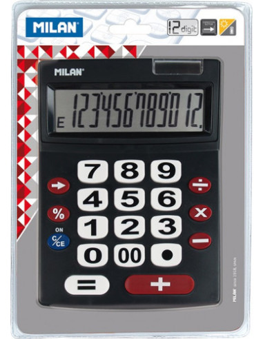 CALCULADORA 12 DÍGITOS TECLAS GRANDES MILAN...
