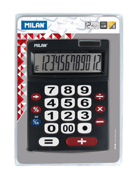 CALCULADORA 12 DÍGITOS TECLAS GRANDES MILAN 151712BL