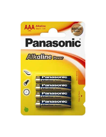 BLÍSTER 4 PILAS ALCALINAS AAA/LR03 ALKALINE POWER BRONZE SERIES PANASONIC LR03APB/4BP
