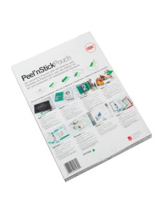 CAJA DE 100 BOLSAS AUTOADHESIVAS  PLASTIFICACION DIN A4 2X125 MIC GBC 3747243 2