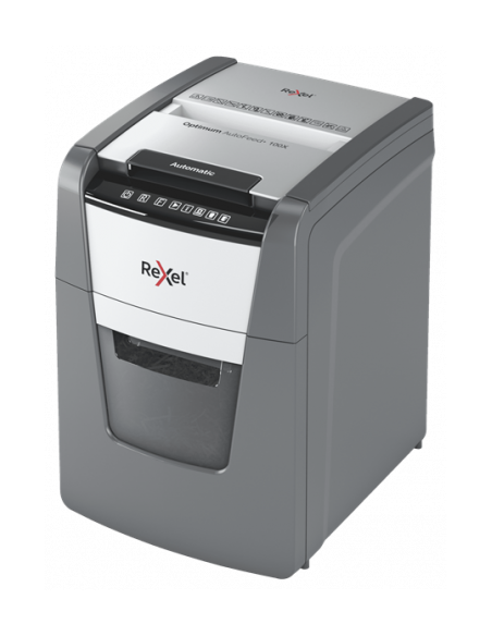 Rexel Optimum AutoFeed+ 100X triturador destructoraa destructora de papel Corte cruzado 55 dB 22 cm Negro, Gris