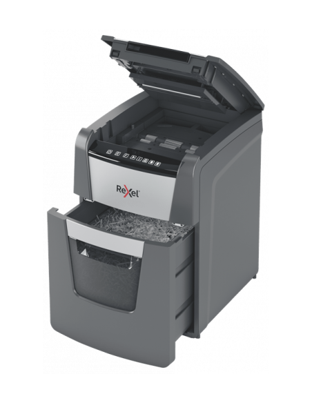 Rexel Optimum AutoFeed+ 100X triturador destructoraa destructora de papel Corte cruzado 55 dB 22 cm Negro, Gris
