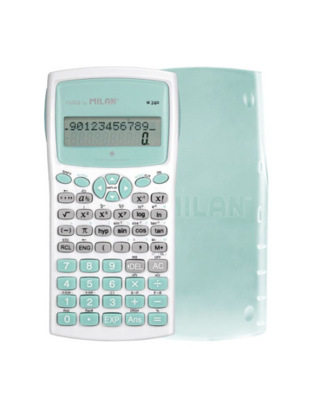 BLÍSTER CALCULADORA CIENTÍFICA M240 ANTIBACTERIAL TURQUESA NUEVO MILAN 159110IBGGRBL