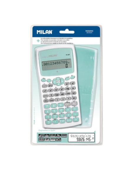 Milan Blíster calculadora científica M240 turquesa, Edición +