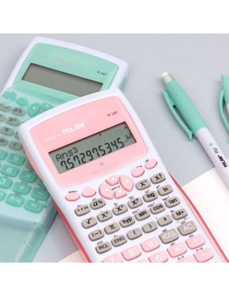 Milan Blíster calculadora científica M240 turquesa, Edición +