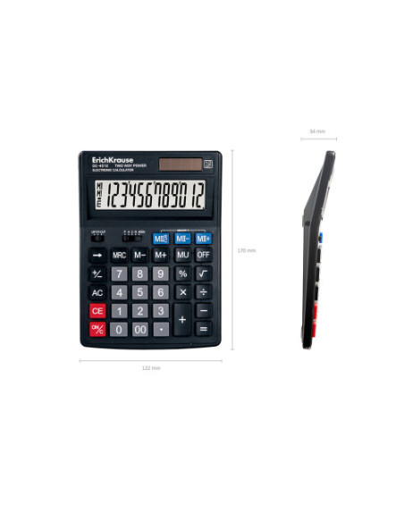 ErichKrause DC-4512 calculadora Escritorio Calculadora básica Negro