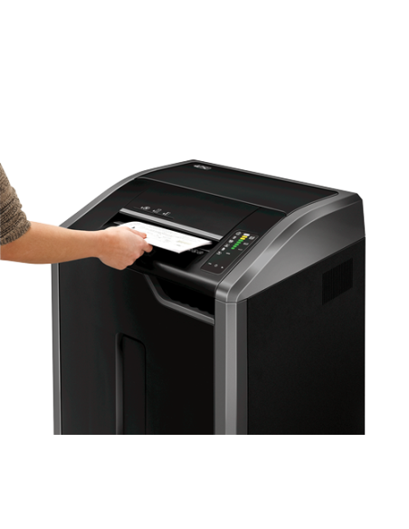 Fellowes 425Ci triturador destructora de papel Corte cruzado 30 cm Negro, Plata