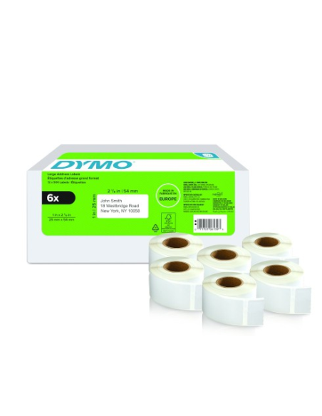 PACK 6 ROLLOS LW ETIQUETAS 25X54MM DYMO 2177564