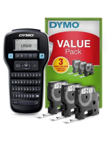 ROTULADORA LABELMANAGER 160 KIT CON 3 ROLLOS CINTA D1 DYMO 2181011