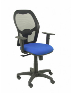 SILLA MODELO ALOCÉN MALLA NEGRA BRAZO REGULABLE ASIENTO BALI AZUL PIQUERAS Y CRESPO 345SNB229B10