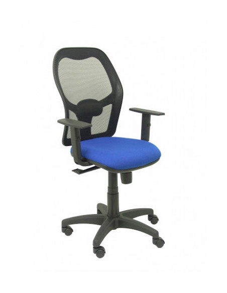SILLA MODELO ALOCÉN MALLA NEGRA BRAZO REGULABLE ASIENTO BALI AZUL PIQUERAS Y CRESPO 345SNB229B10