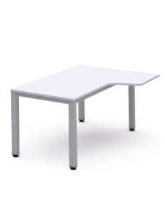 MESA DE OFICINA SERIE EXECUTIVE FORMA L DERECHA 160X120 GRIS / BLANCO ROCADA 2051AD04