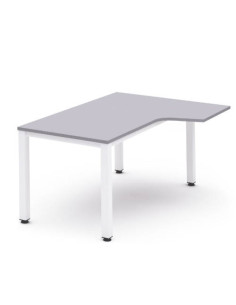 MESA DE OFICINA SERIE EXECUTIVE FORMA L DERECHA 160X120 BLANCO/GRIS ROCADA 2051AM02