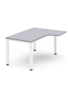 MESA DE OFICINA SERIE EXECUTIVE FORMA L DERECHA 180X120 BLANCO/GRIS ROCADA 2052AM02