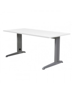 MESA DE OFICINA SERIE METAL 180X80 GRIS / BLANCO ROCADA 2003AC04