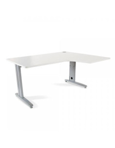 MESA DE OFICINA SERIE METAL FORMA L DERECHA 160X120 GRIS / BLANCO  ROCADA 2051AC04