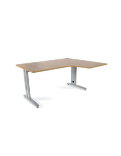 MESA DE OFICINA SERIE METAL FORMA L DERECHA 160X120 GRIS / ROBLE  ROCADA 2051AC08