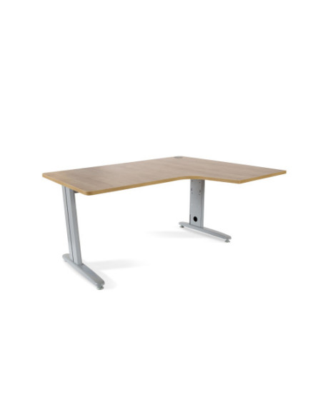 MESA DE OFICINA SERIE METAL FORMA L DERECHA 160X120 GRIS / ROBLE  ROCADA 2051AC08