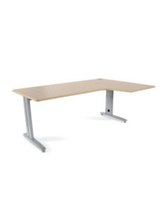 MESA DE OFICINA SERIE METAL FORMA L DERECHA 180X120 GRIS / HAYA  ROCADA 2052AC01