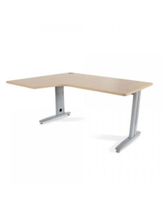 MESA DE OFICINA SERIE METAL FORMA L IZQUIERDA 160X120 GRIS / HAYA  ROCADA 2053AC01