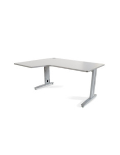 MESA DE OFICINA SERIE METAL FORMA L IZQUIERDA 160X120 GRIS / GRIS  ROCADA 2053AC02