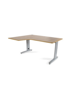 MESA DE OFICINA SERIE METAL FORMA L IZQUIERDA 160X120 GRIS / ROBLE ROCADA 2053AC08