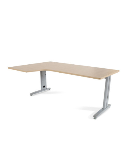 MESA DE OFICINA SERIE METAL FORMA L IZQUIERDA 180X120 GRIS / HAYA ROCADA 2054AC01 MESA DE OFICINA SERIE METAL FORMA L IZQUIERDA 180X120 GRIS / HAYA ROCADA 2054AC01